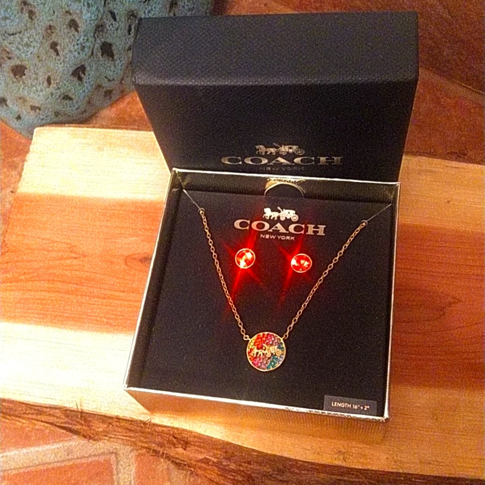 Coach New York Necklace & Earring set